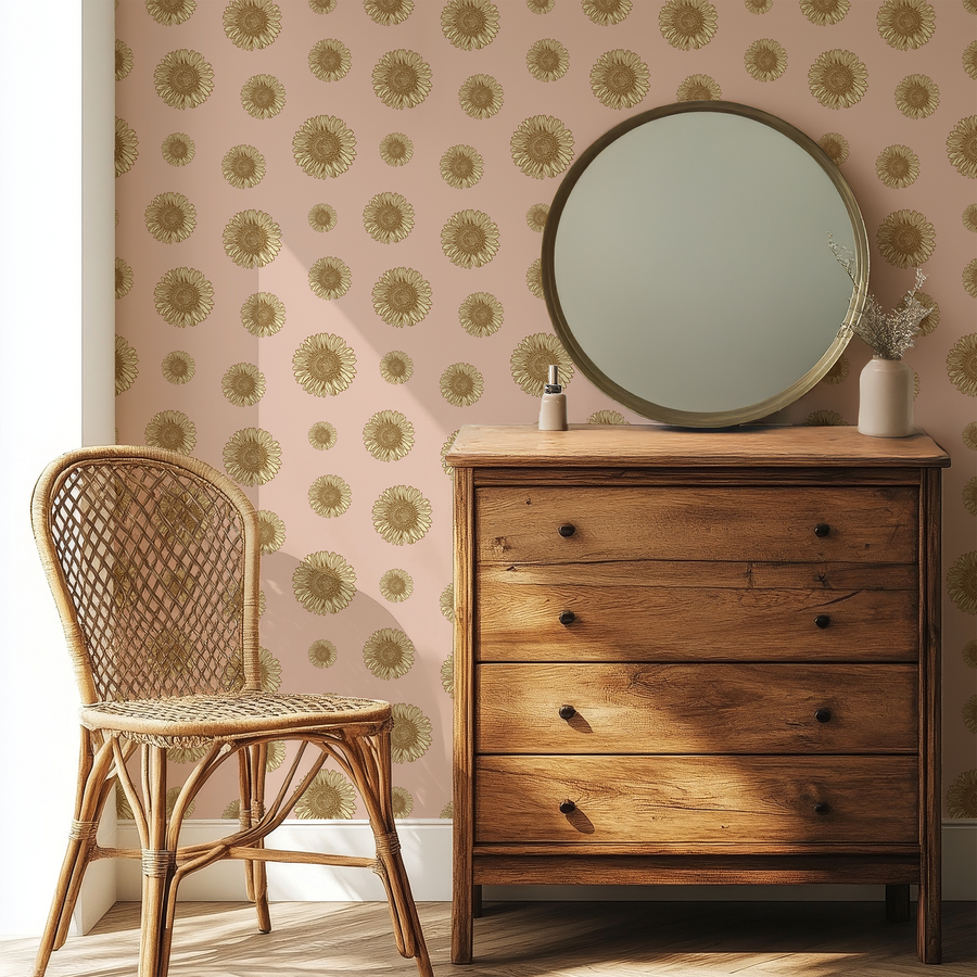 Saffron - Papier peint tournesols vintage