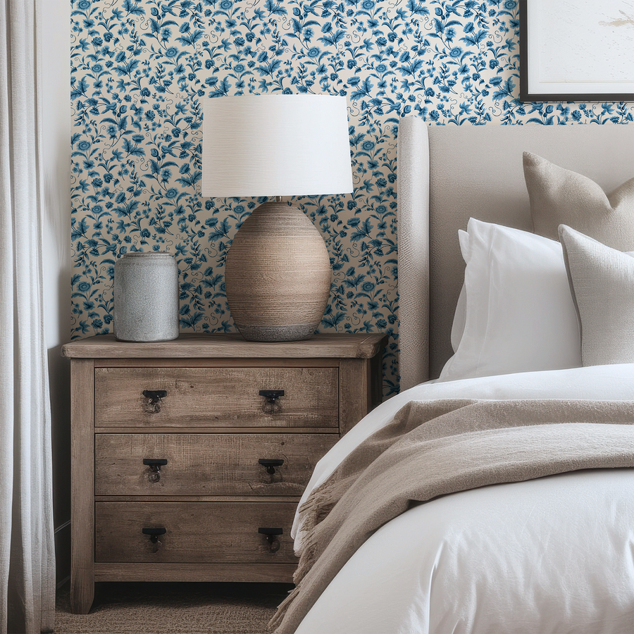 Cassia - Papier peint d'inspiration florale chinoiserie