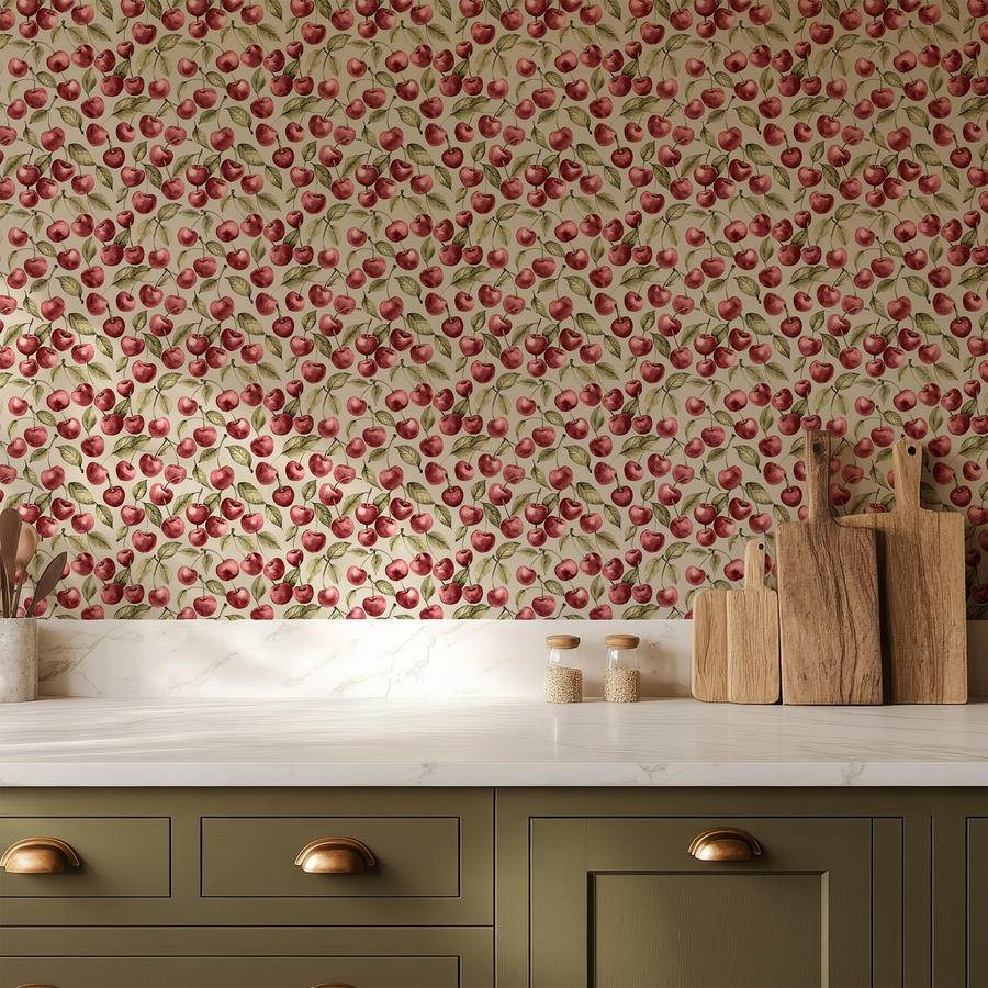 Mila - Papier peint Cerise