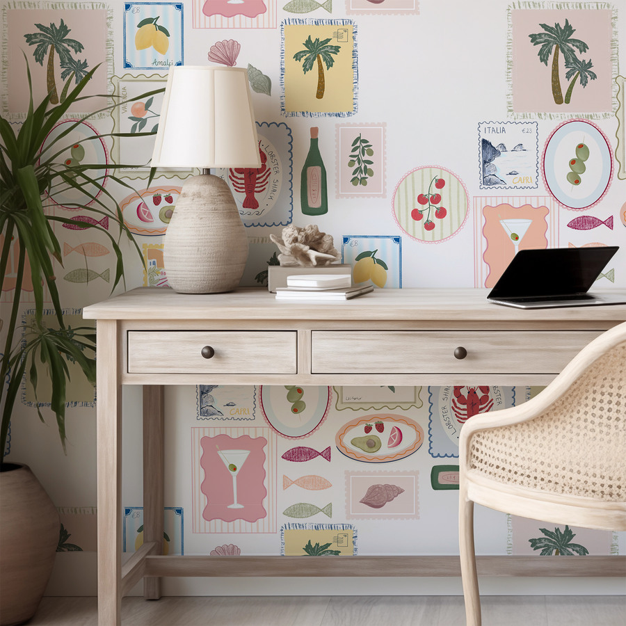 Monica - Papier peint motifs été méditerranéen