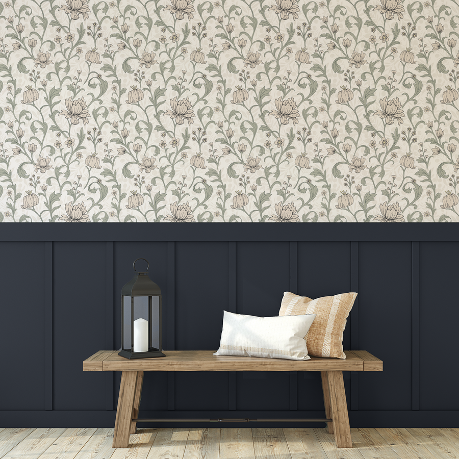 Harriet - Papier peint floral traditionnel