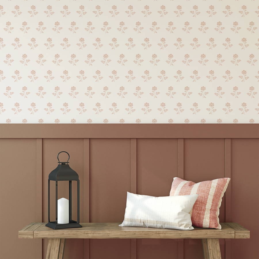 Scarlett - Papier peint à motif floral champêtre